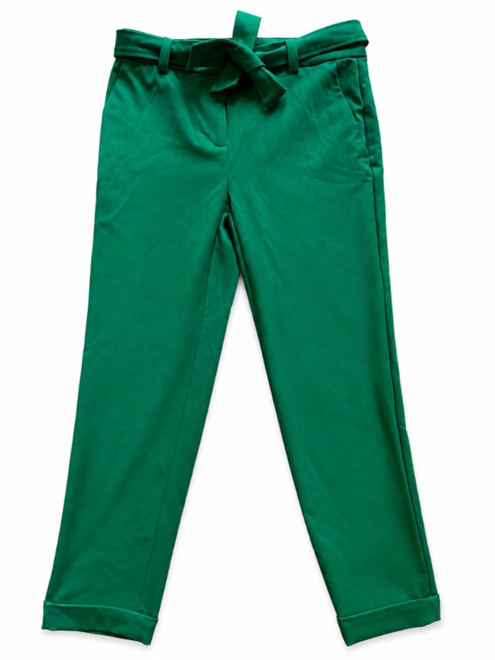 LOFT Emerald Green Tie Waist Ankle Pants NWT
